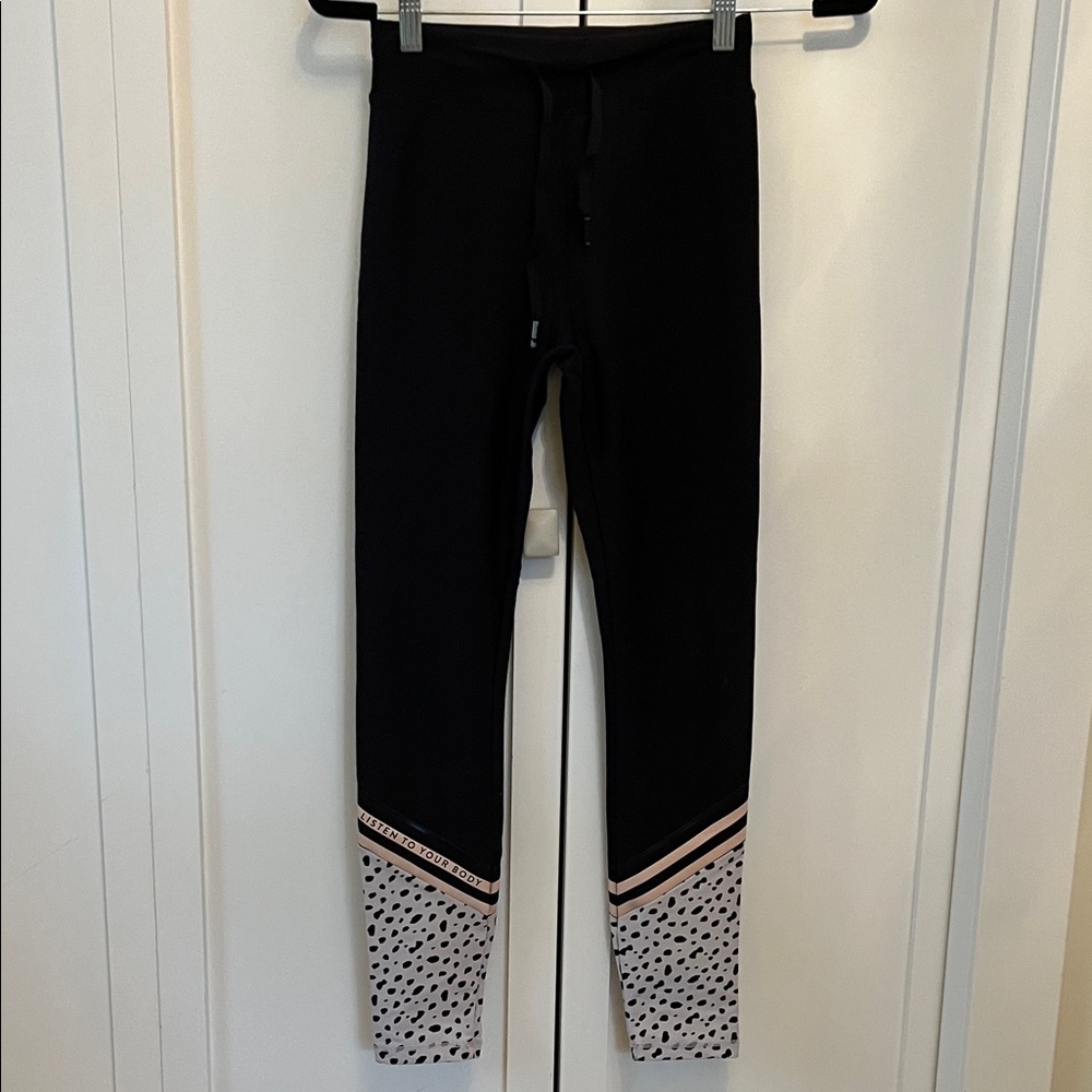 SD x White Fox Active Black White and Pink Leggings